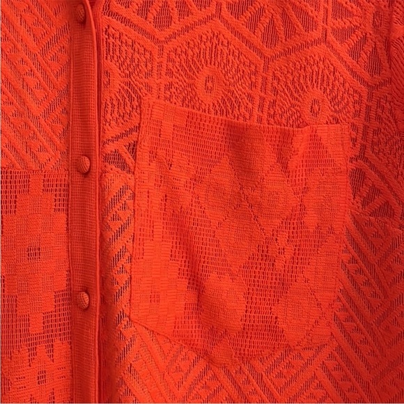 NWOT Anthropologie Maeve Long-Sleeve Collared Shirt Dress Coverup Red - Picture 7 of 16